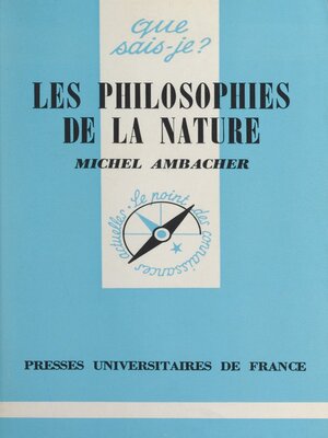 cover image of Les philosophies de la nature
